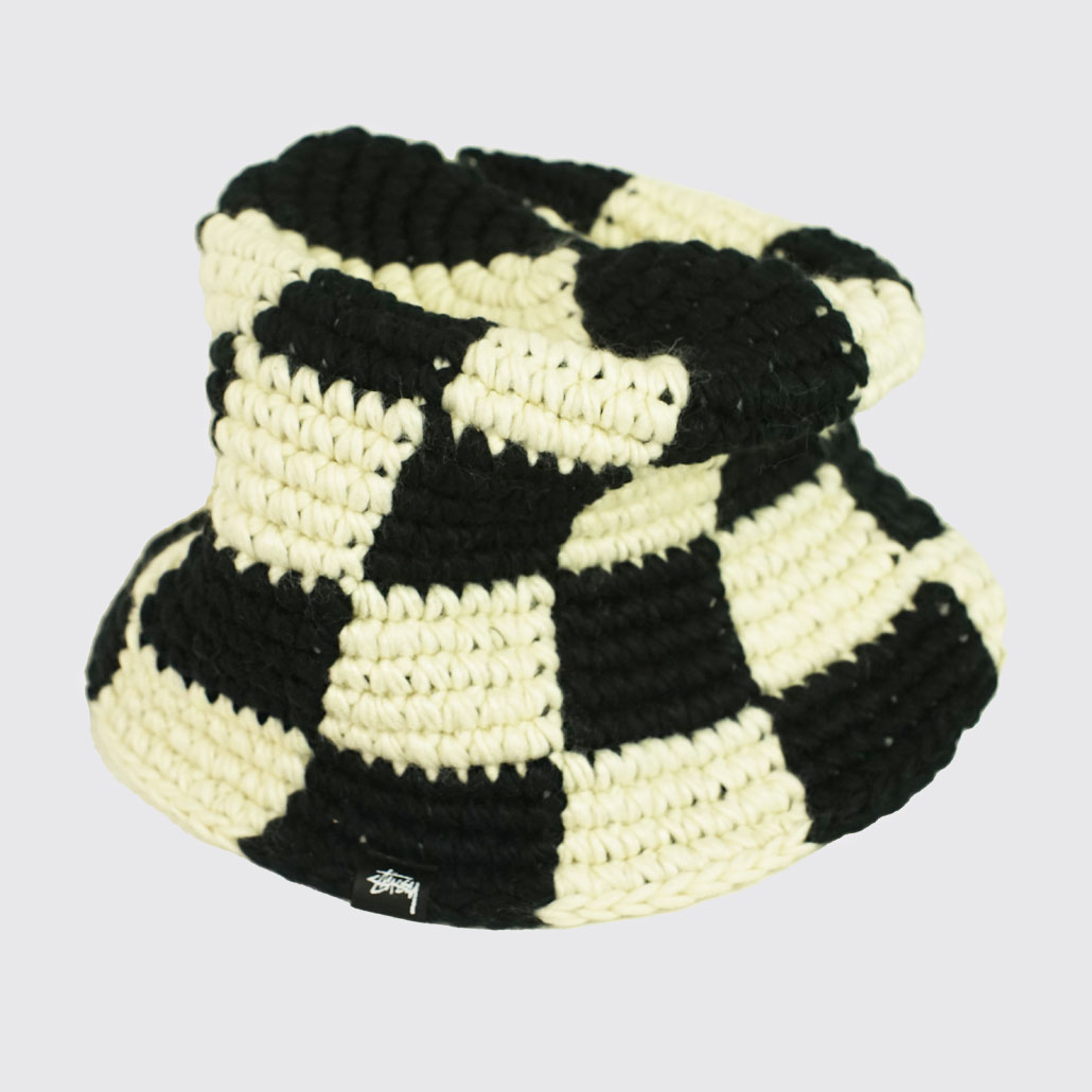 stussy BUCKET HAT CHECKER KNIT-