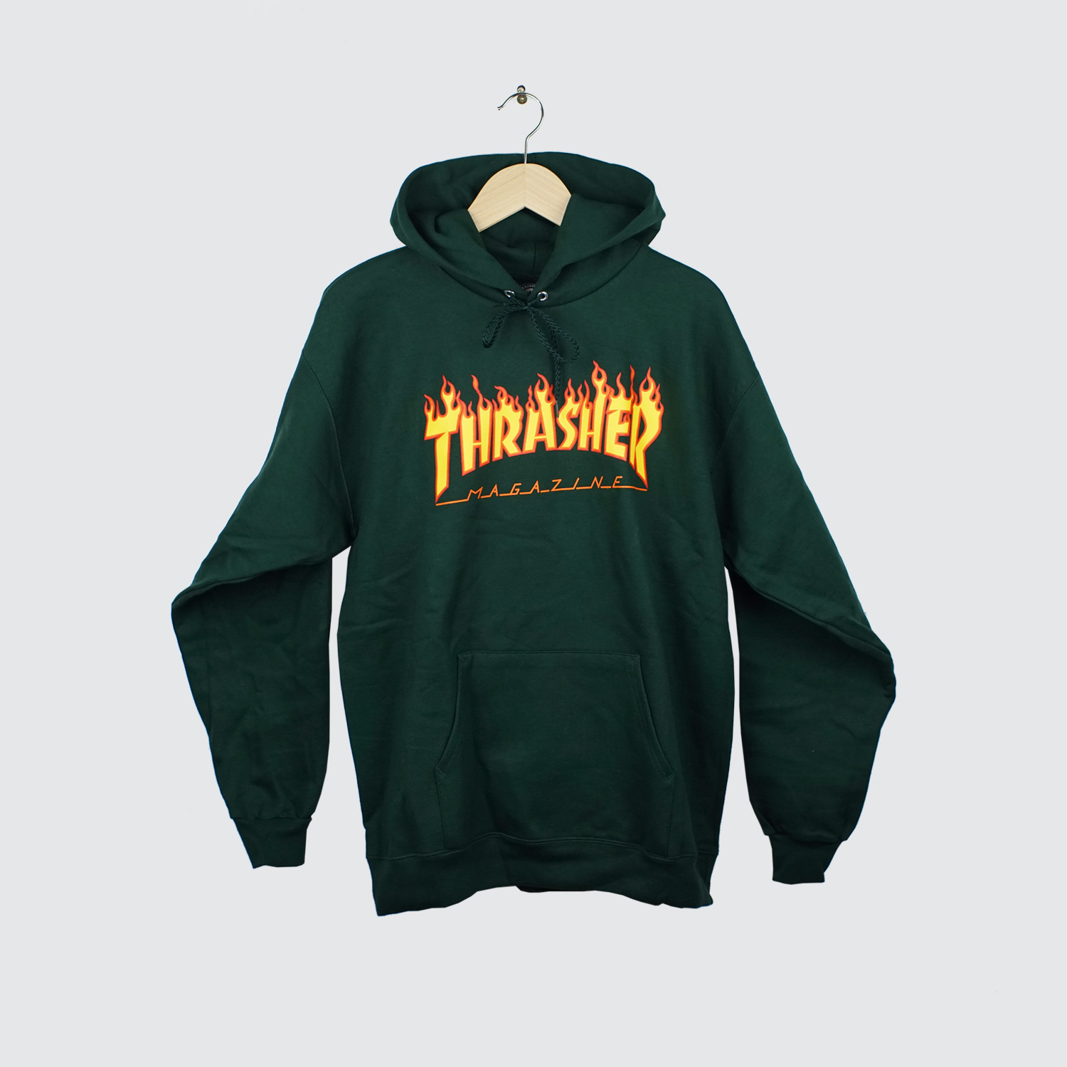 Thrasher Flame Logo Hoodie Forest Green – LOBBY