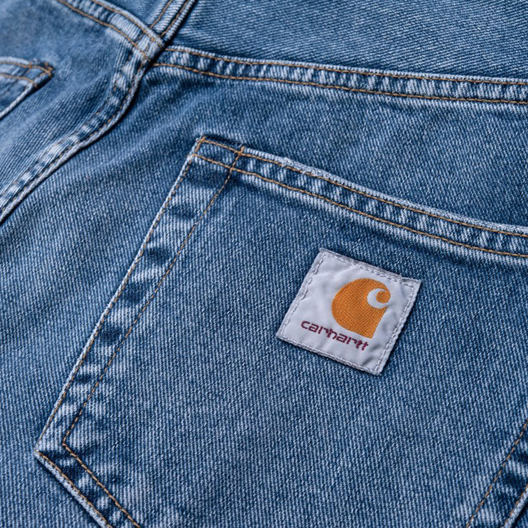 Carhartt Wip Pontiac Pant Blue Mid Worn Wash Lobby Online Skateshop