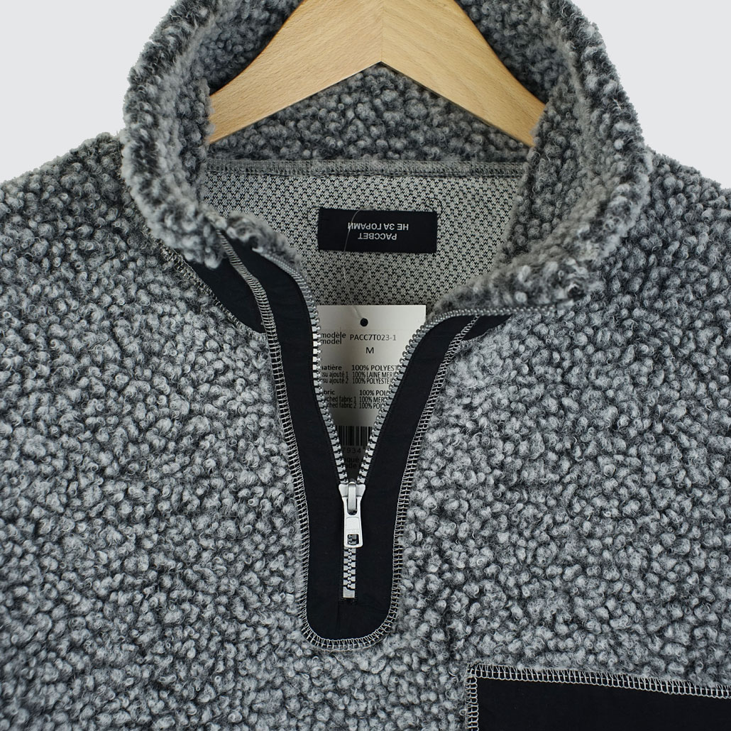 gray fleece pullover