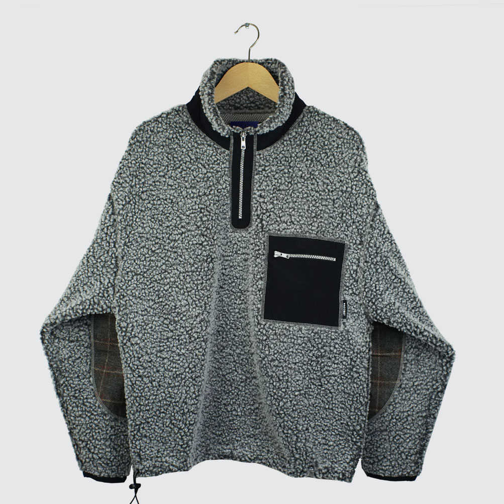 gray fleece pullover