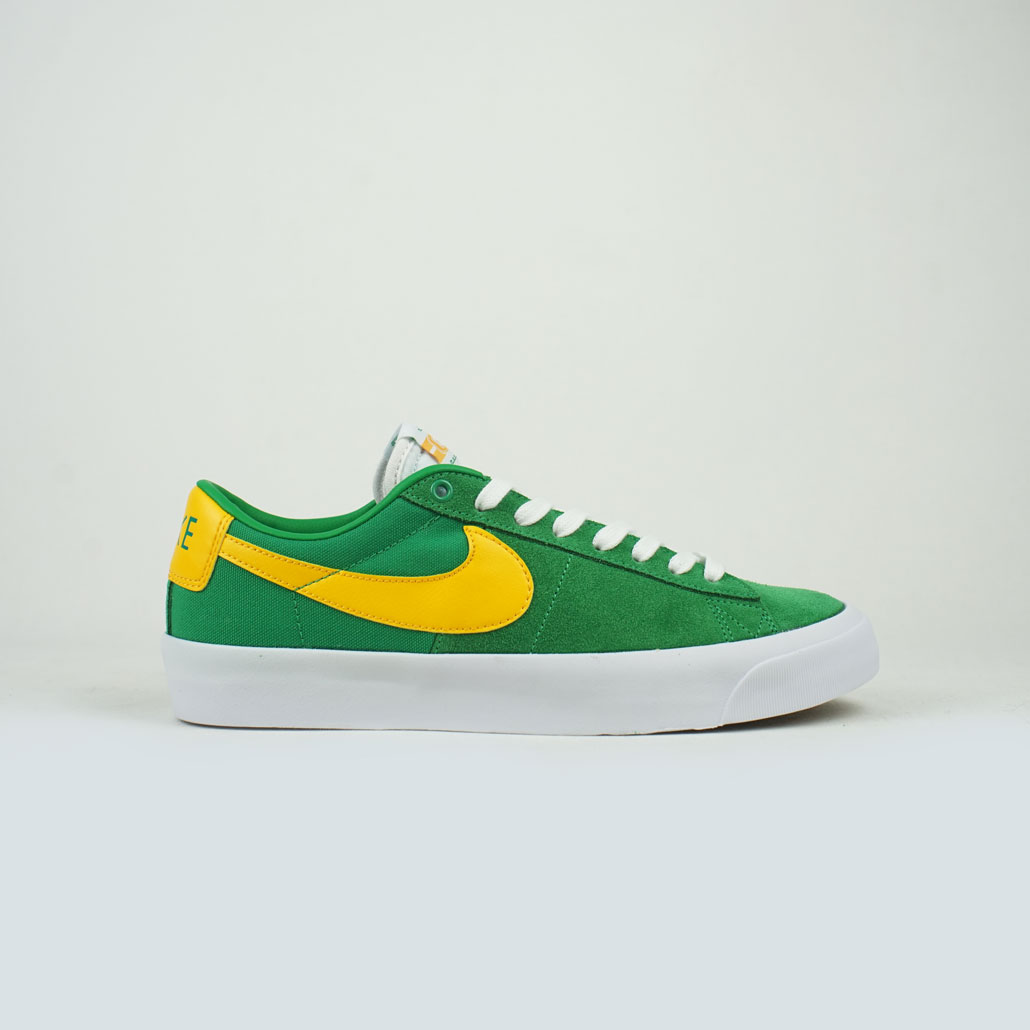 Nike Sb Zoom Blazer Low Pro Gt Lucky Green University Gold Lobby Online Skateshop