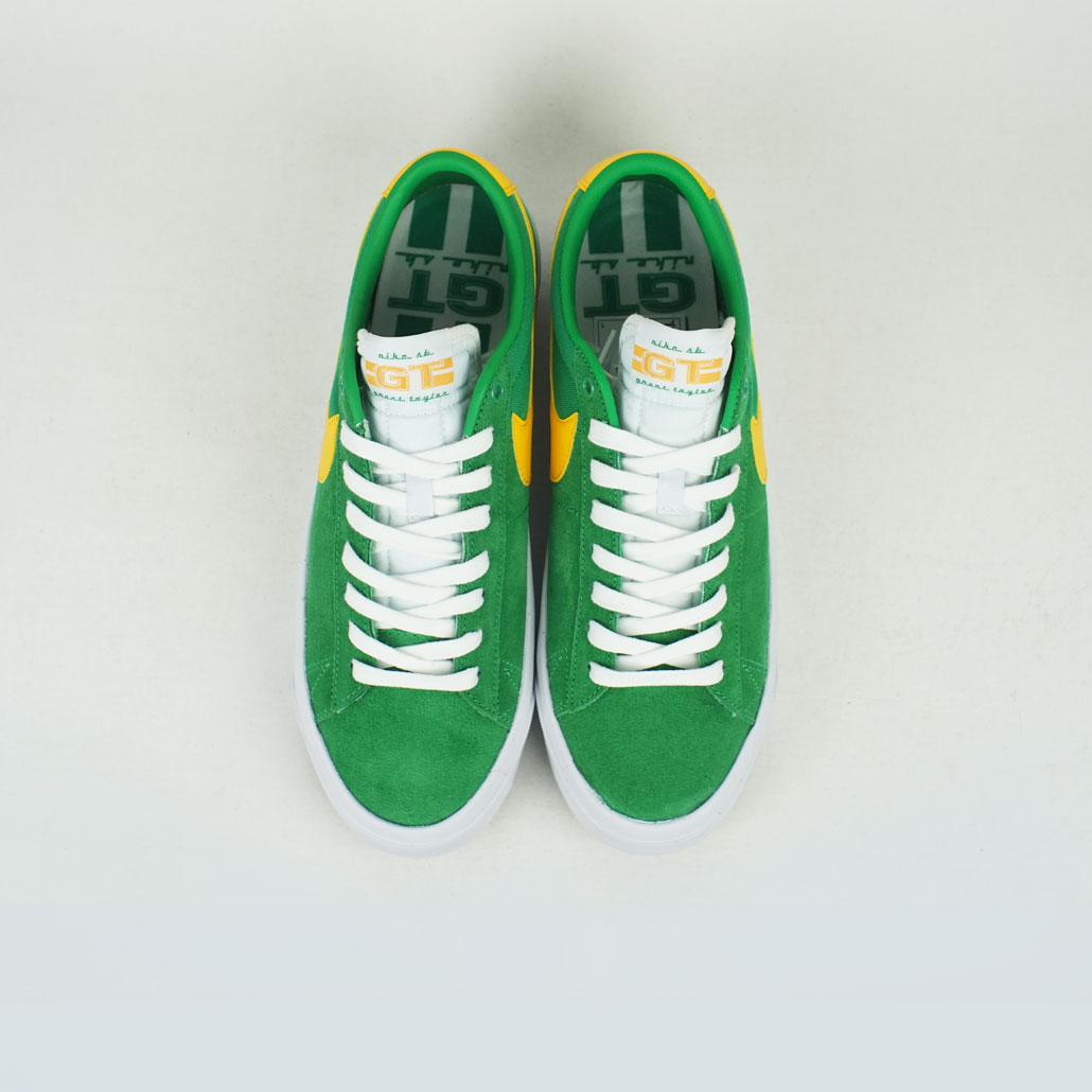 Nike Sb Zoom Blazer Low Pro Gt Lucky Green University Gold Lobby Online Skateshop