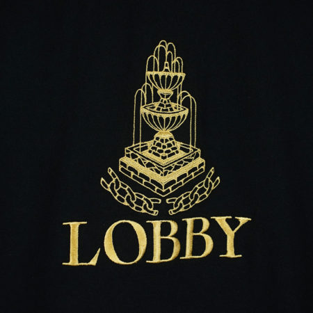 Lobby Fountain Embroidery T-Shirt Black Lobby Fountain Embroidery T-Shirt Black