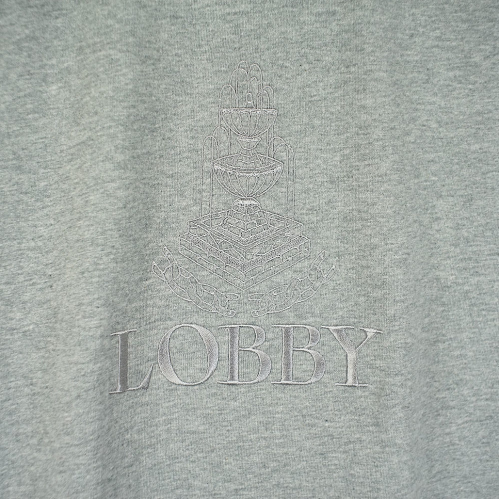 Lobby Fountain Embroidery T-Shirt Heather Grey