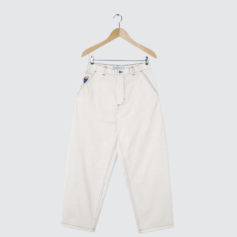 Polar Skate Co. Big Boy Work Pants Washed White