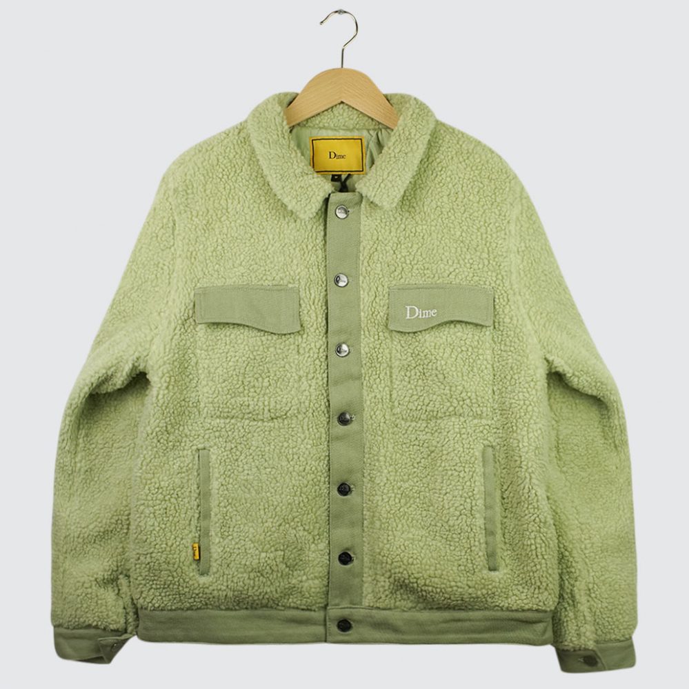 Dime Sherpa Denim Jacket Mist Green 