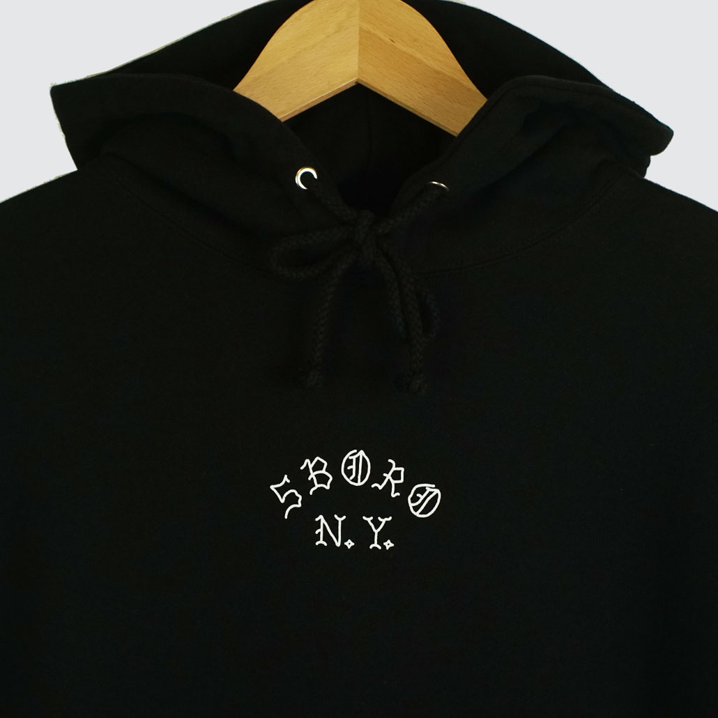 5Boro Vintage Rose Hoodie Black White LOBBY Online Skateshop