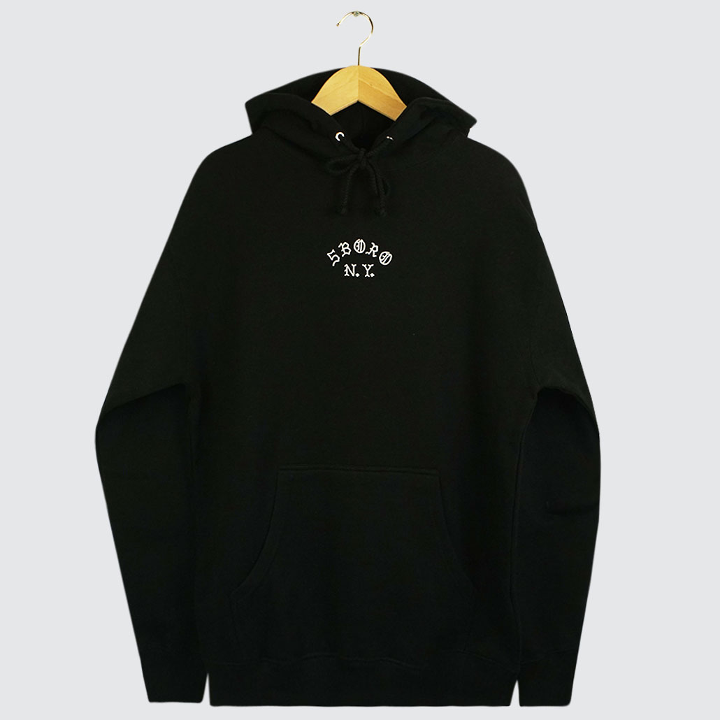 5Boro Vintage Rose Hoodie Black White LOBBY Online Skateshop