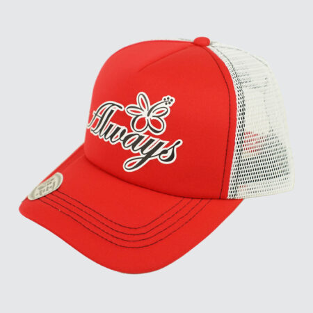 Always Do What You Should Do Flowering Mesh Trucker Cap Red Always Do What You Should Do Flowering Mesh Trucker Cap Red