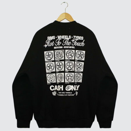 Cash Only Wheels Crewneck Black Cash Only Wheels Crewneck Black