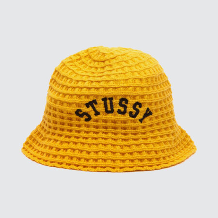 Stüssy Waffle Knit Bucket Hat Sunflower