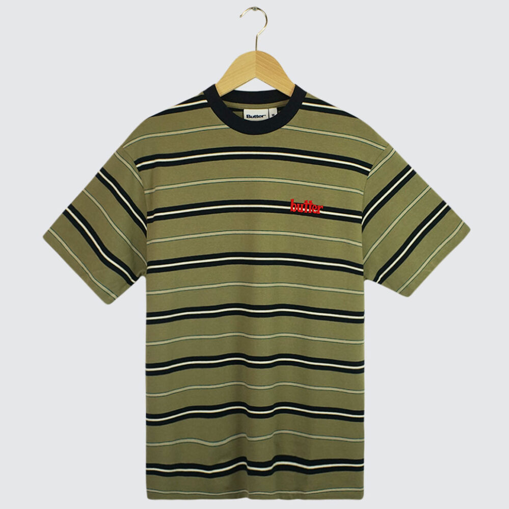 Butter Goods Bryce Stripe T-Shirt Sage