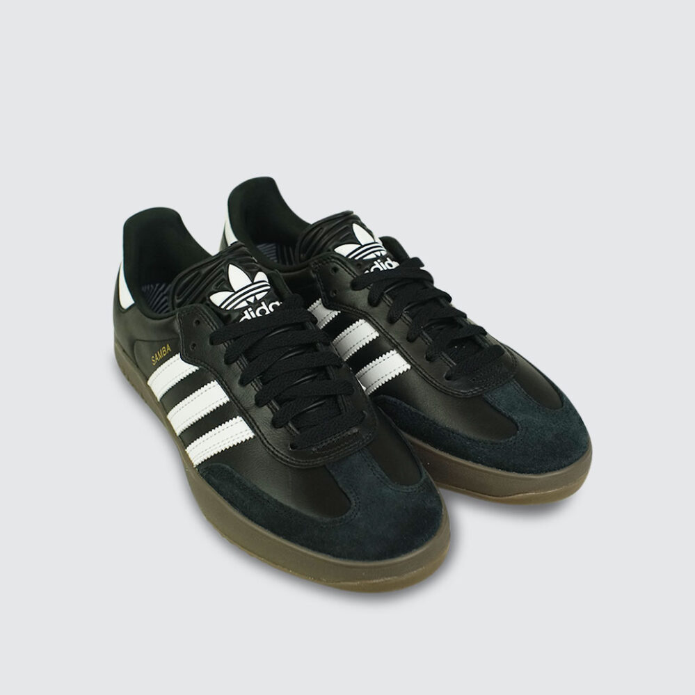 Adidas leather black sale