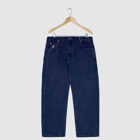 Cash Only Logo Baggy Denim Jeans Raw Indigo Cash Only Logo Baggy Denim Jeans Raw Indigo