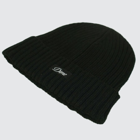 Dime Cursive Fold Beanie Black