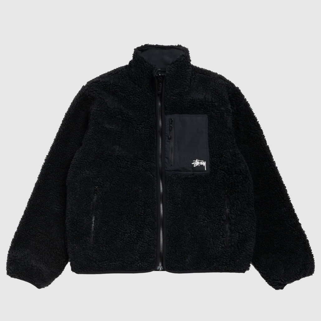 Stüssy Sherpa Reversible Jacket Black Stüssy Sherpa Reversible Jacket Black