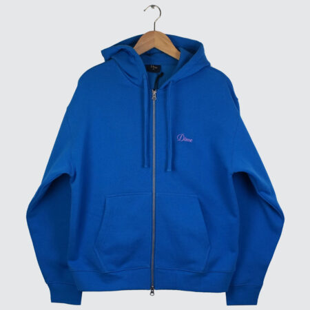 Dime Cursive Small Logo Zip Hoodie Cobalt Dime Cursive Small Logo Zip Hoodie Cobalt