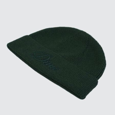 Dime Cursive Wool Fold Beanie Forest
