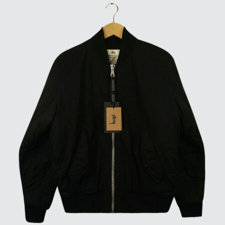 Stüssy Quilted Waxed Bomber Jacket Black