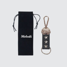 EC Melodi Leather Key Clip Black