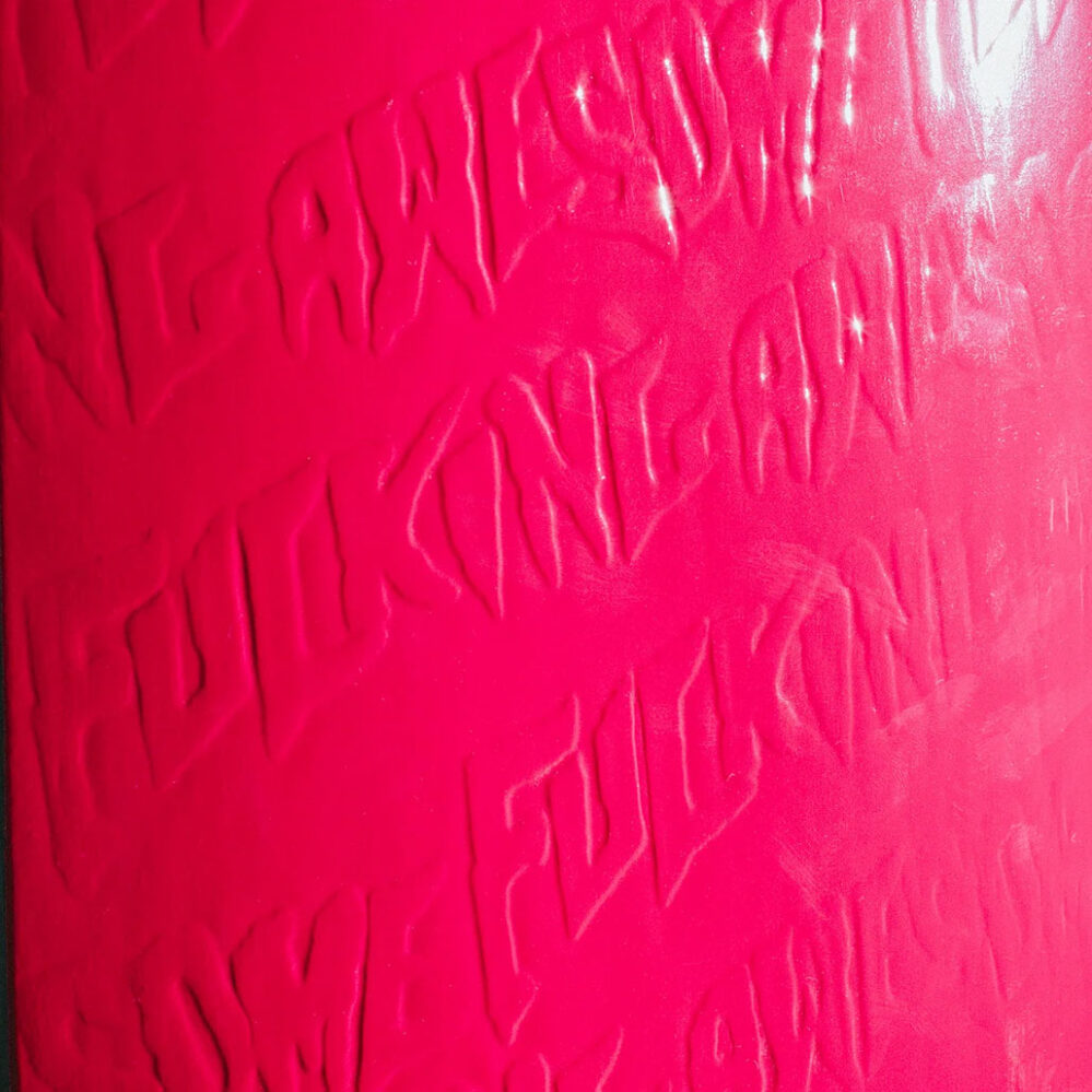 Fucking Awesome Pink Stamp Embossed 8.38″