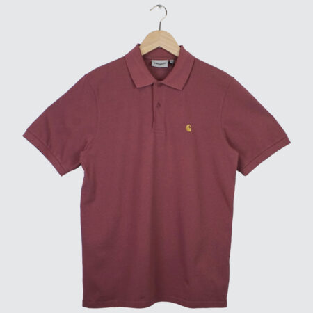 Carhartt WIP S/S Chase Pique Polo Dusky Pink/Gold Carhartt WIP S/S Chase Pique Polo Dusky Pink/Gold