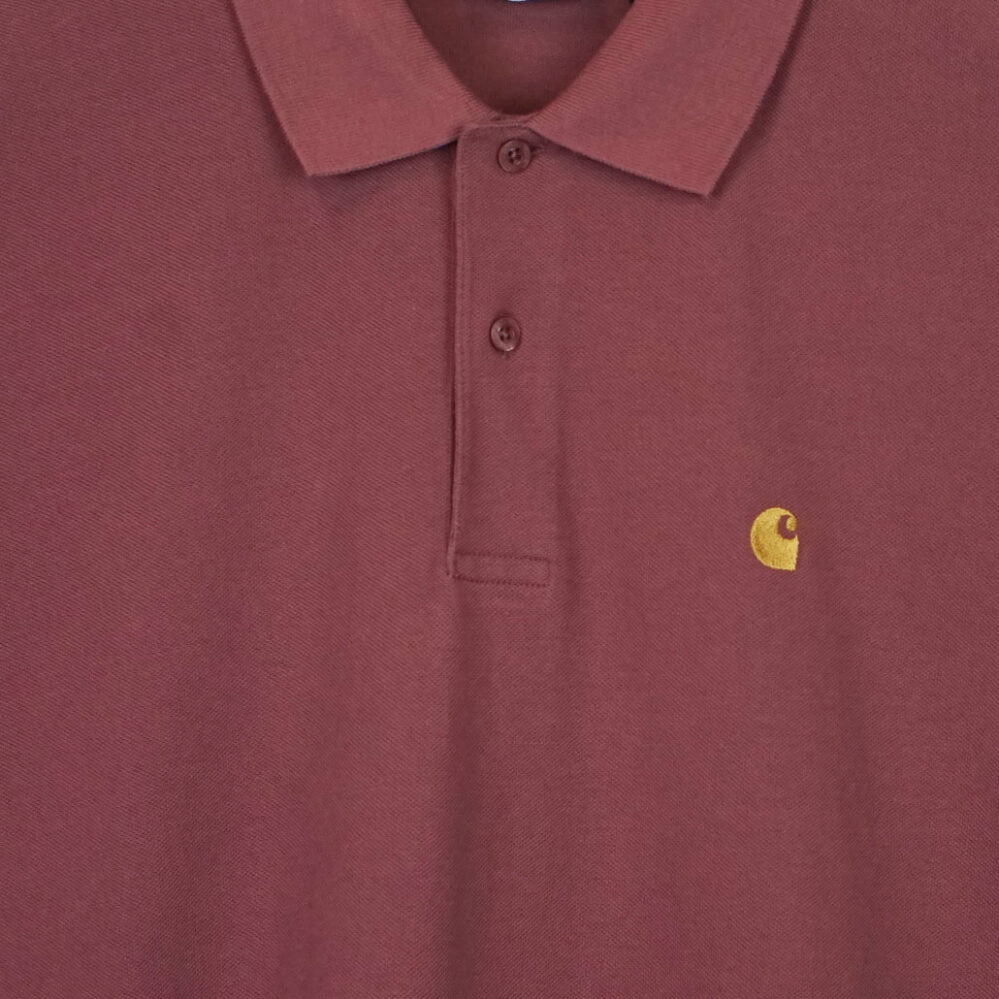 Carhartt WIP S/S Chase Pique Polo Dusky Pink/Gold Carhartt WIP S/S Chase Pique Polo Dusky Pink/Gold