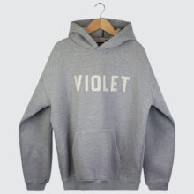 Violet x David Enth Embroidered Hoodie Grey/Cannoli Cream