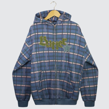 Butter Goods Edge Applique Zip Hoodie Plaid Butter Goods Edge Applique Zip Hoodie Plaid