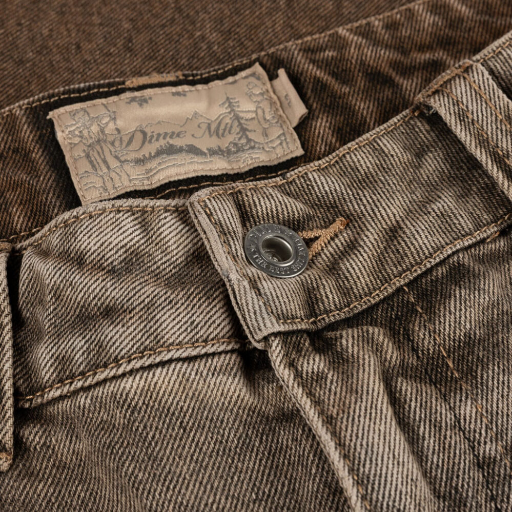 Dime Classic Baggy Denim Pants Dipped Sandblasted Brown Dime Classic Baggy Denim Pants Dipped Sandblasted Brown