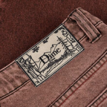 Dime Classic Relaxed Denim Pants Dipped Sandblasted Burgundy Dime Classic Relaxed Denim Pants Dipped Sandblasted Burgundy