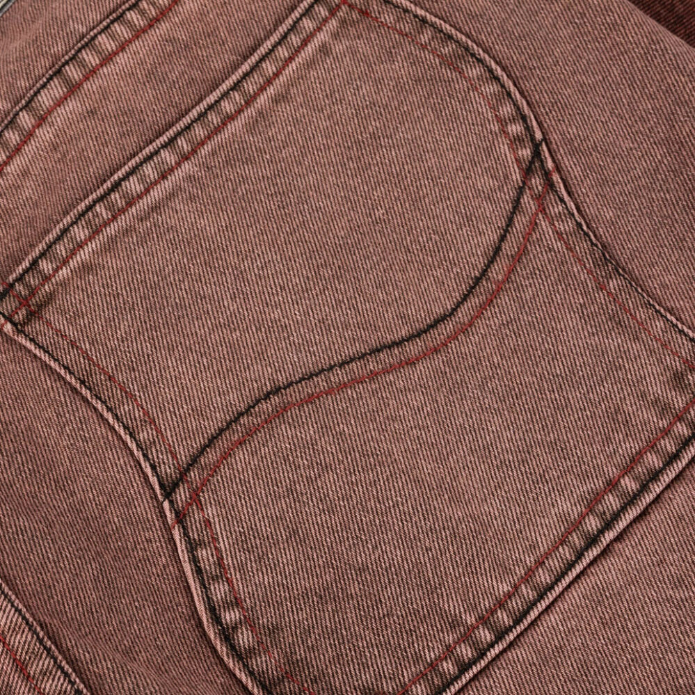 Dime Classic Relaxed Denim Pants Dipped Sandblasted Burgundy Dime Classic Relaxed Denim Pants Dipped Sandblasted Burgundy