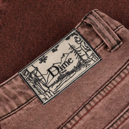 Dime Classic Relaxed Denim Pants Dipped Sandblasted Burgundy