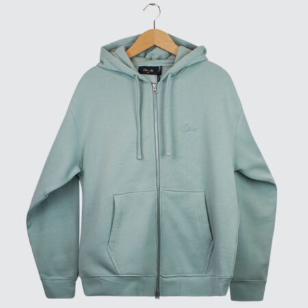 Dime Cursive Small Logo Zip Hoodie Gray Mist