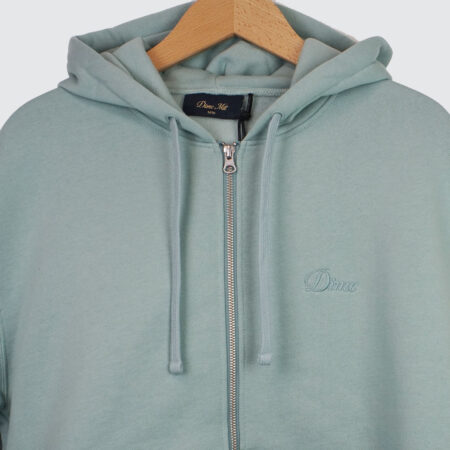 Dime Cursive Small Logo Zip Hoodie Gray Mist