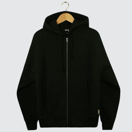 Stüssy Raglan Zip Hood Knit Washed Black Stüssy Raglan Zip Hood Knit Washed Black
