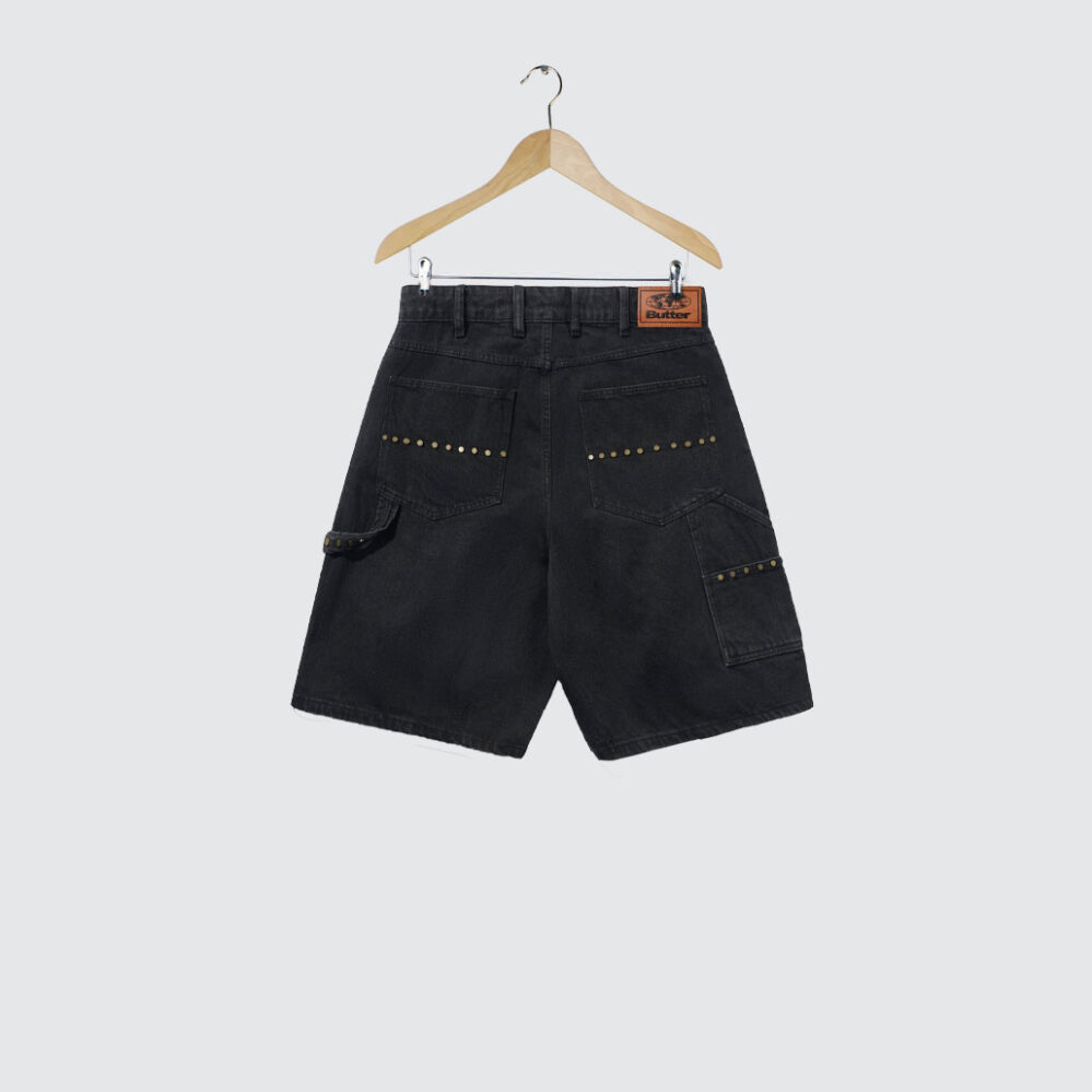 Butter Goods Rivet Denim Shorts Washed Black