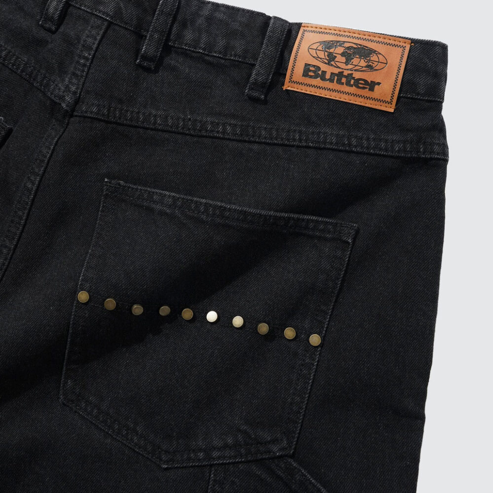 Butter Goods Rivet Denim Shorts Washed Black