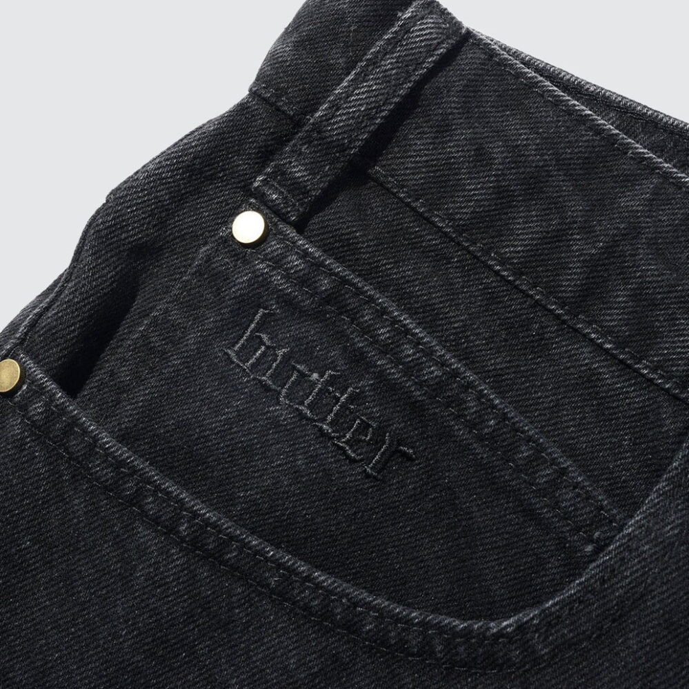 Butter Goods Rivet Denim Shorts Washed Black