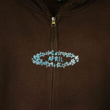 April Skateboards Stars Zip Hoodie Brown