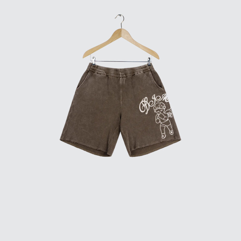 Dime Fighter Waffle Shorts Brown Washed