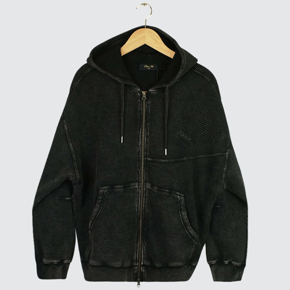 Dime Premium Waffle Zip-Hoodie Faded Black