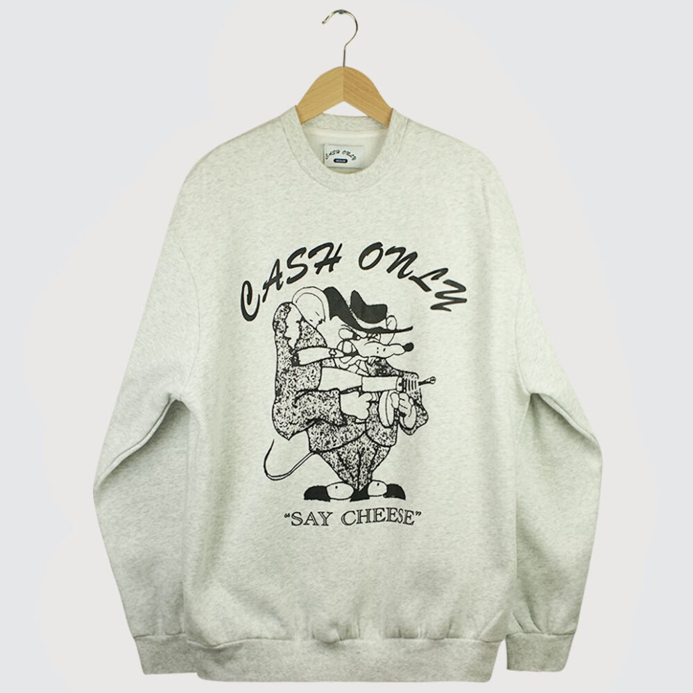 Cash Only Mobster Crewneck Ash