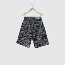 Always Do What You Should Do Croc Print Denim Shorts Black Always Do What You Should Do Croc Print Denim Shorts Black