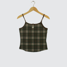 Always Do What You Should Do Plaid He@rt Logo Cami Top Brown Always Do What You Should Do Plaid He@rt Logo Cami Top Brown