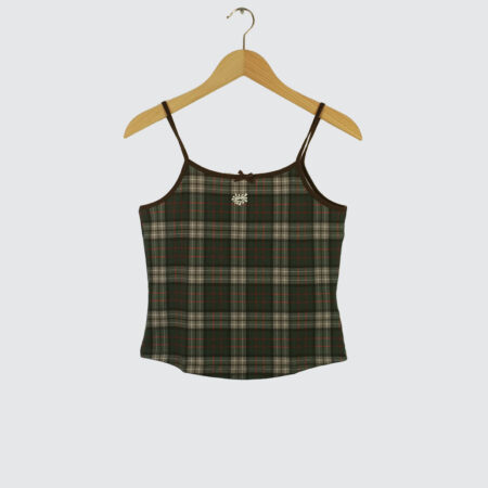 Always Do What You Should Do Plaid He@rt Logo Cami Top Brown Always Do What You Should Do Plaid He@rt Logo Cami Top Brown