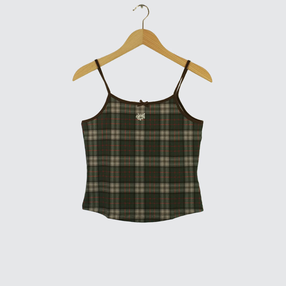 Always Do What You Should Do Plaid He@rt Logo Cami Top Brown