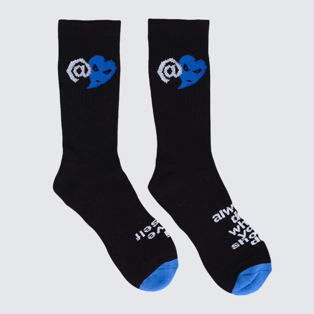 Always Do What You Should Do Love Is Hard Socks Black/Blue