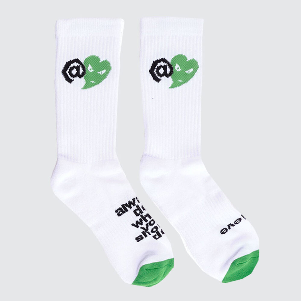 Always Do What You Should Do Love Is Hard Socks White/Green